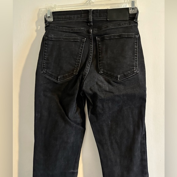 Everlane Washed Black High Waisted Denim Skinny Jeans Size 24 Ankle EUC - Picture 4 of 7
